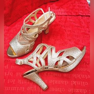 Golden, sparkly heels